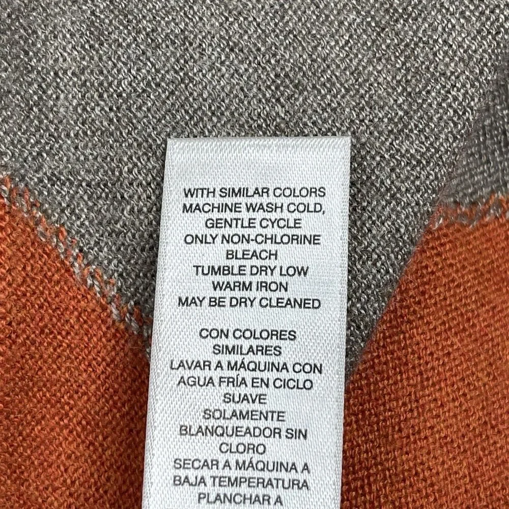 Chicos Sweater Sz 2 Womens Size Large Touch Of Cashmere Colorblock Side Tie